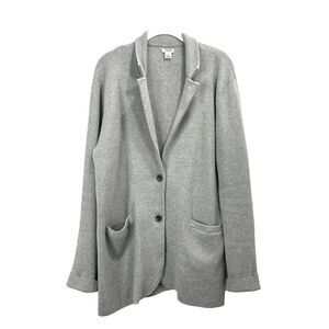 J. Crew button down‎ knit Sweater-blazer Sz XL gray